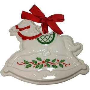 Lenox Holiday Rocking Horse Cookie Press Mold or Christmas Ornaments Packaging